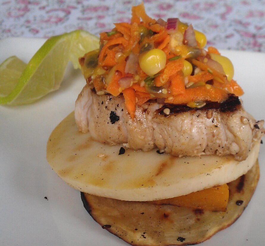 Grilled Heart of Palm with Fish